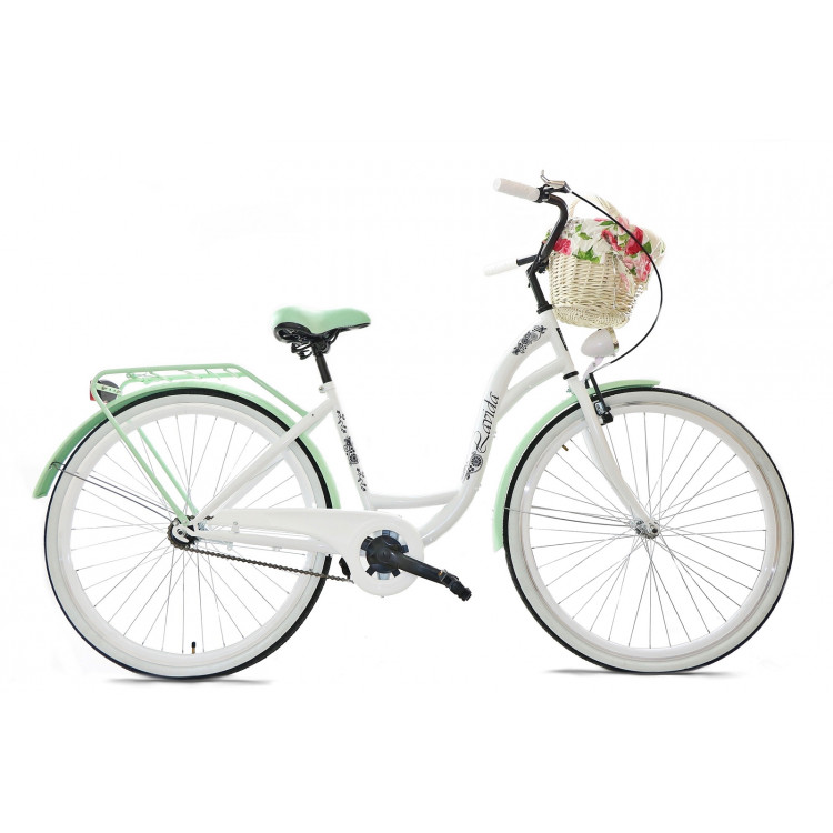 Mestský retro bicykel 28" Lavida 1-prevodový Bielo-zelený